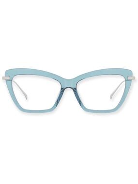 DIFF Mila Bluelight Glasses Teal Haze & Silver Frame Blue Light Blocking Lenses